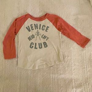 Cute Lucky Brand 3/4 sleeve graphic kids Tee